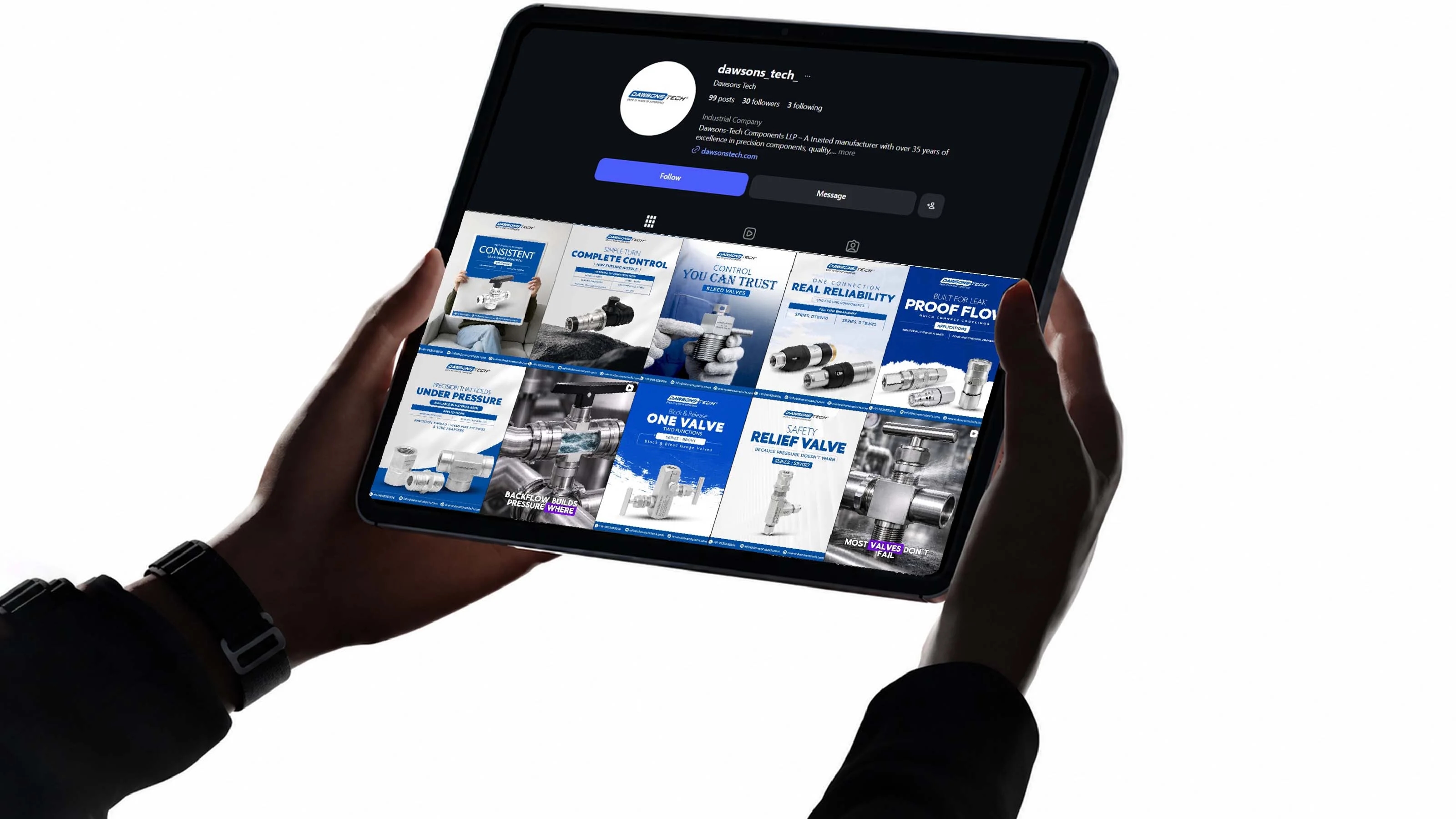 Dawsons Tech digital marketing and social media design showcase by Sagar Tech