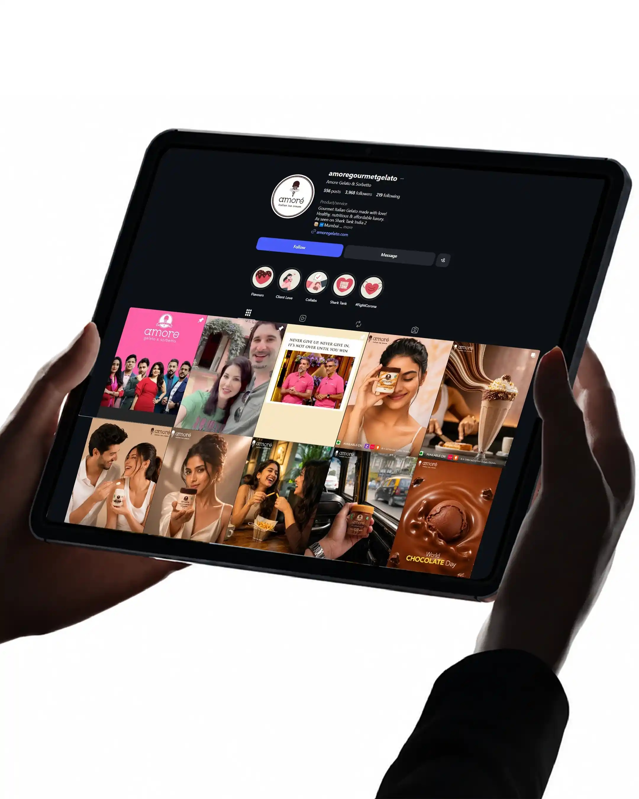Amore digital marketing and social media design showcase by Sagar Tech