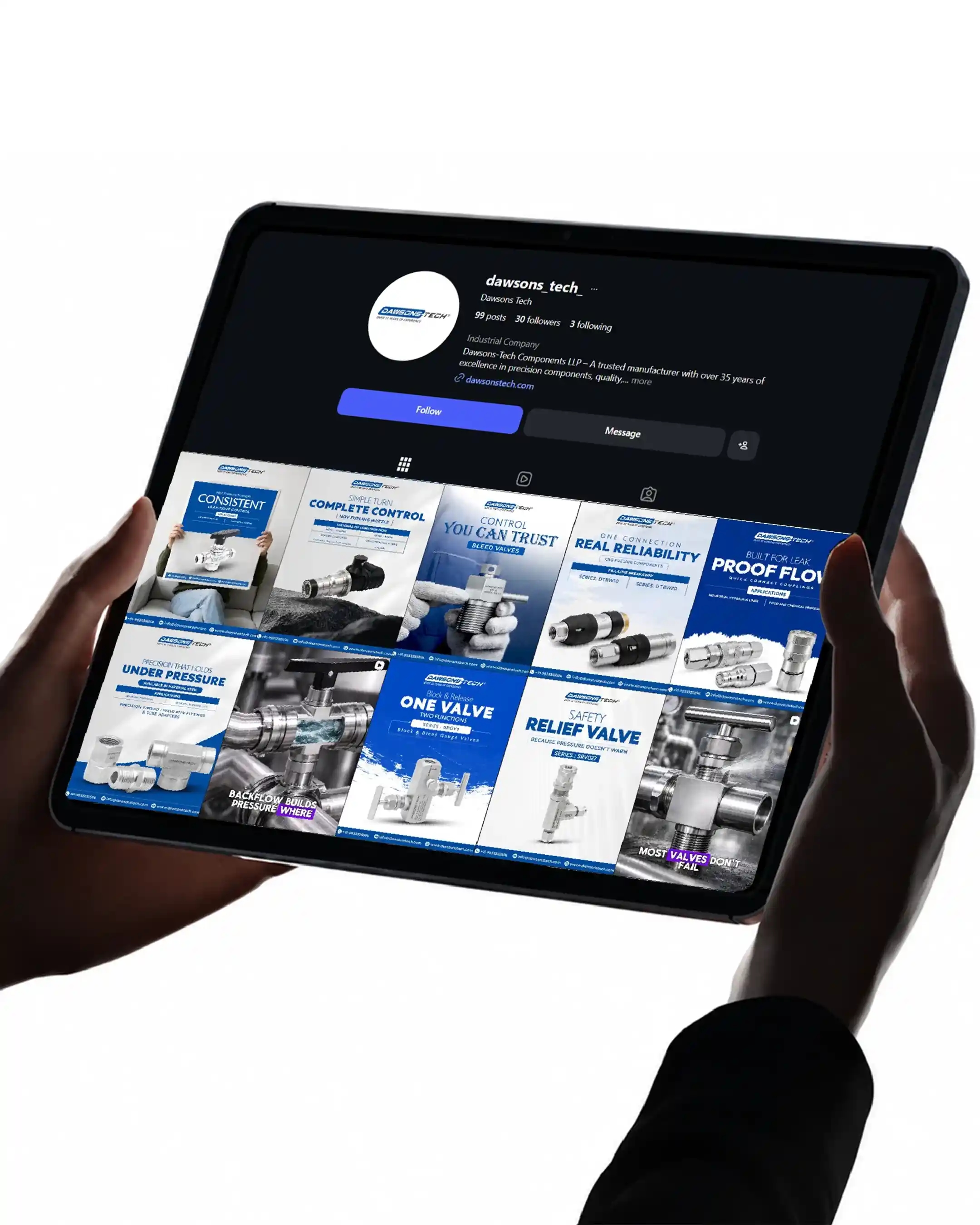Dawsons Tech digital marketing and social media design showcase by Sagar Tech