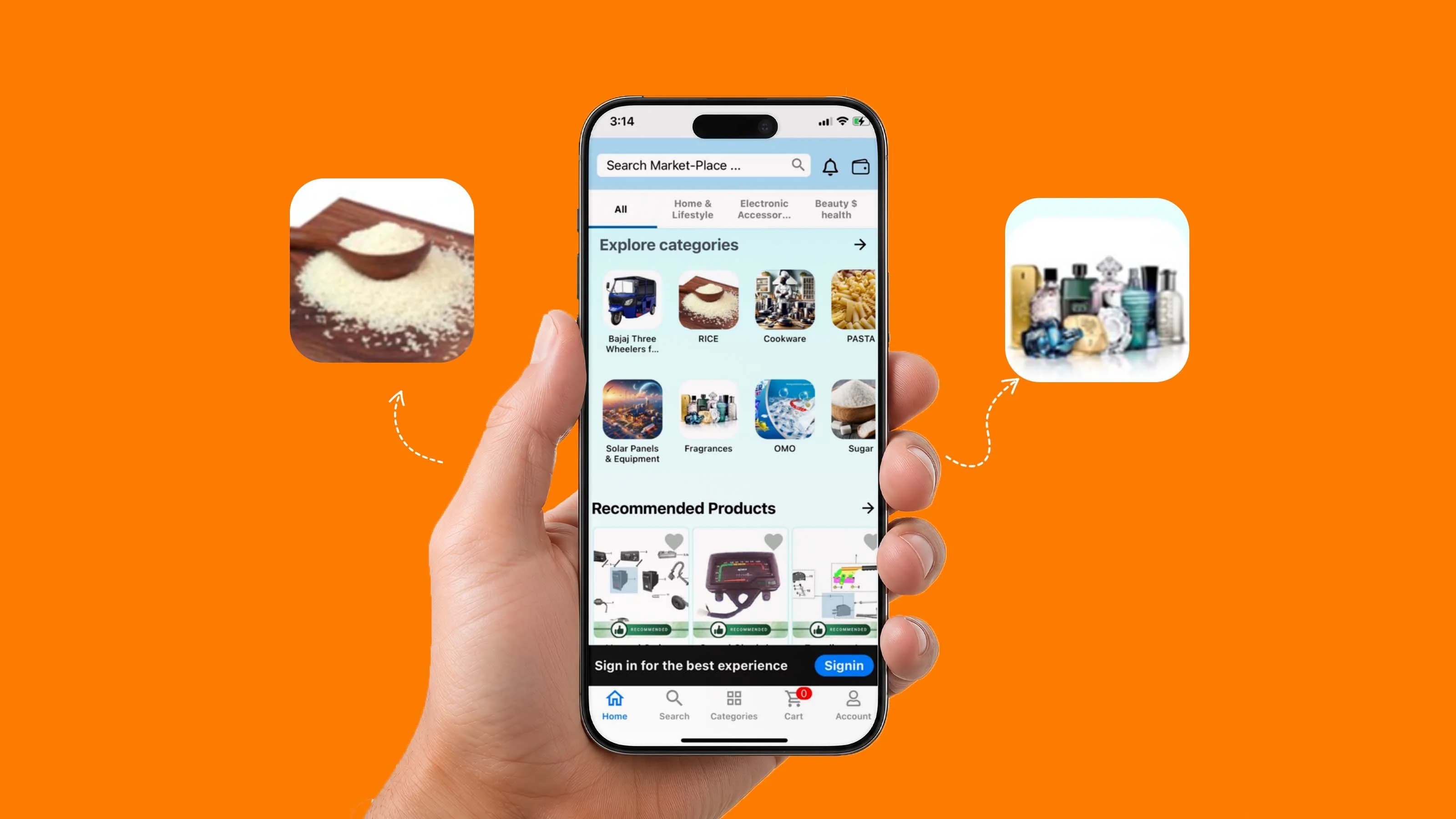 Nile Market Place app UI UX design