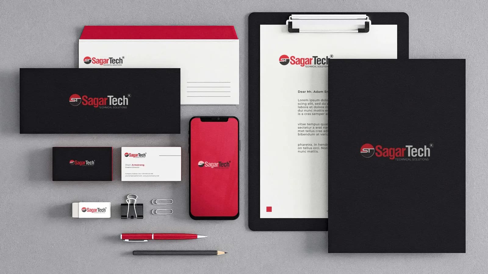 Sagar Tech Banner Designing Portfolio Mockup