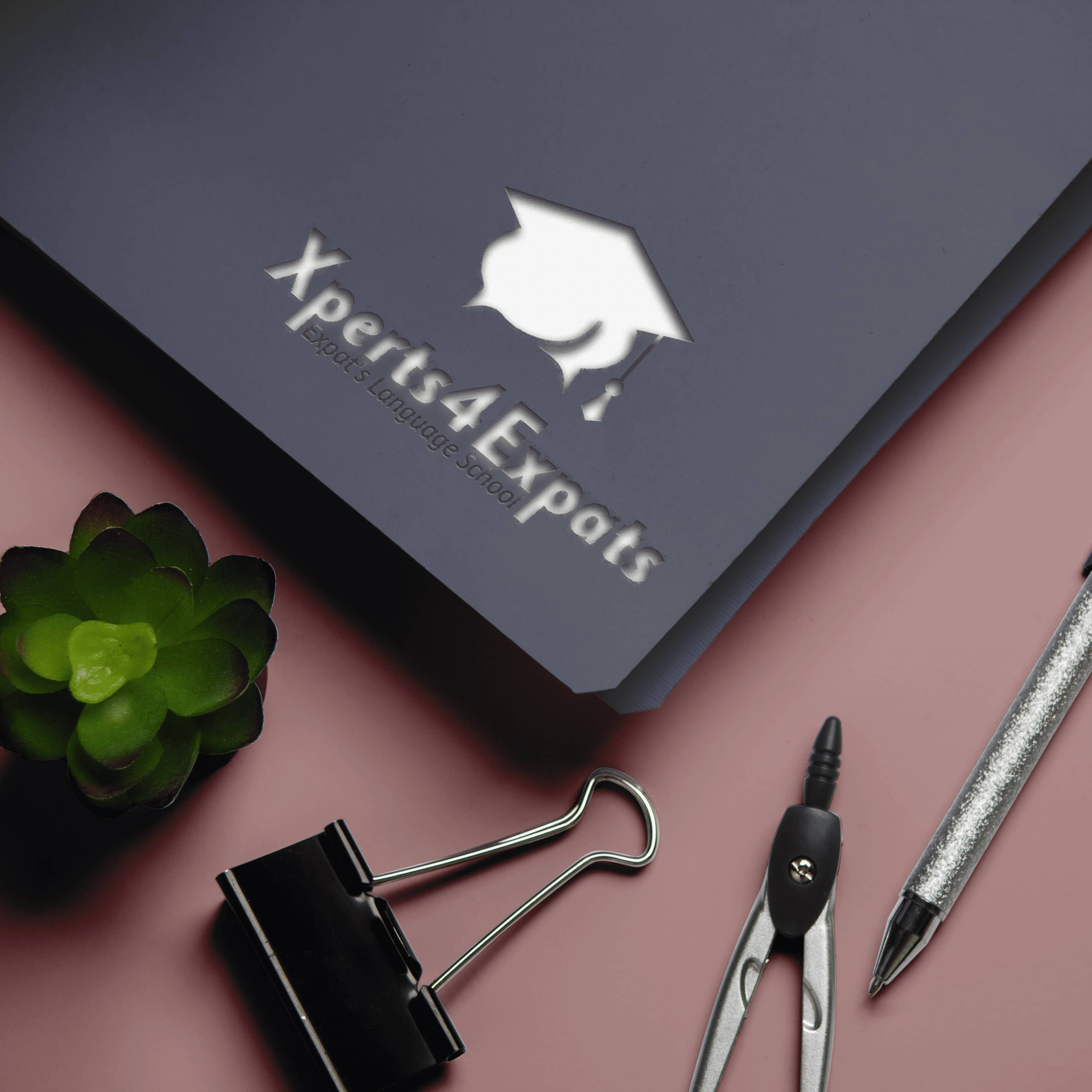 Xperts4Expats Logo Design and Stationery Mockup