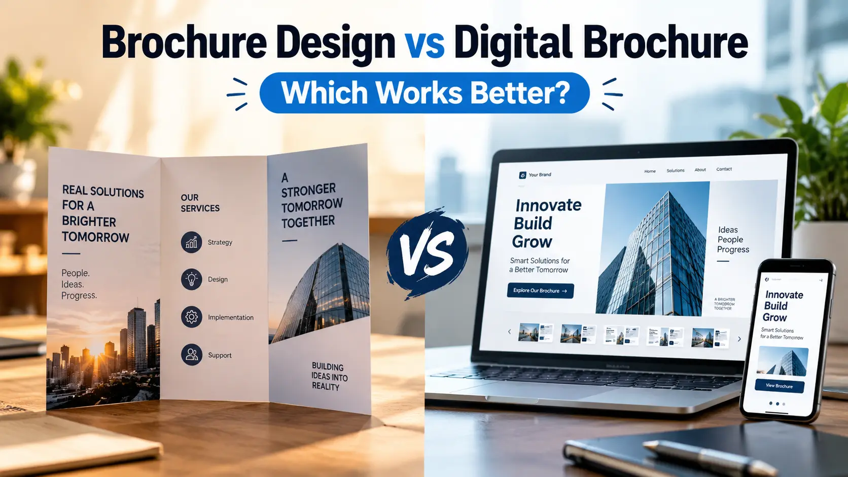 Brochure Design vs Digital Brochure Which Works Better