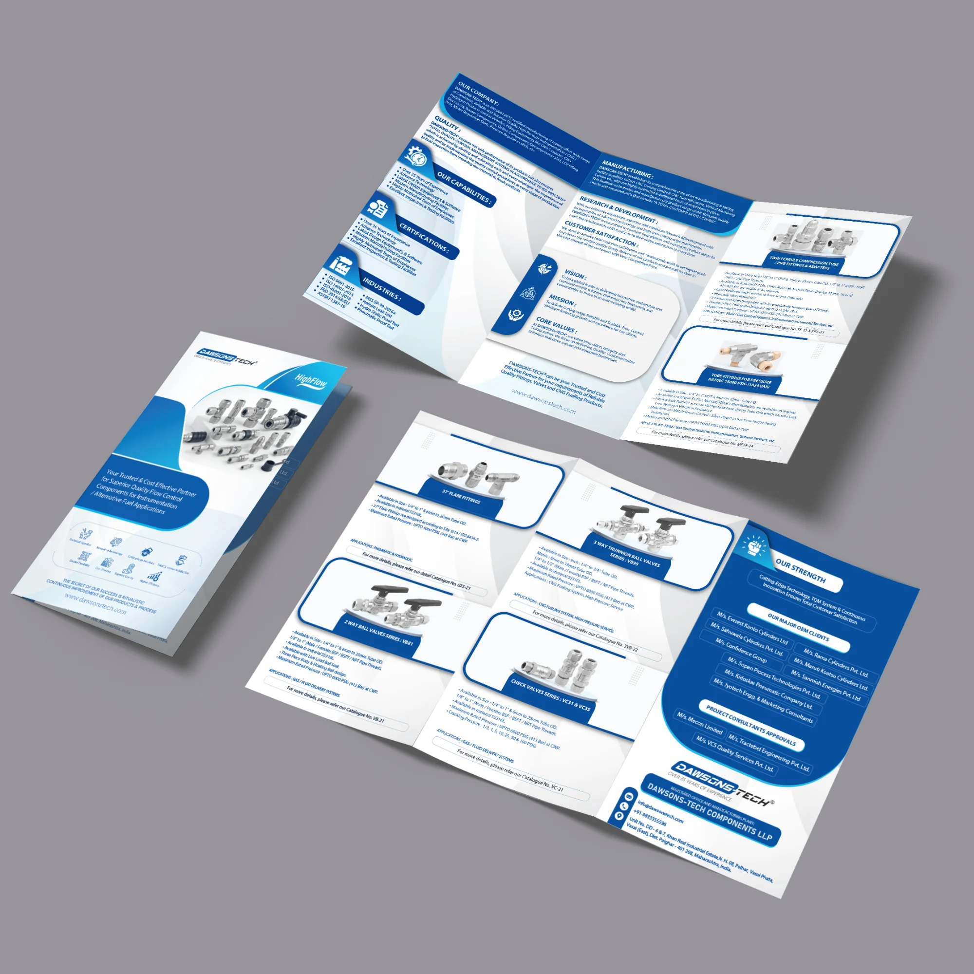 Dawsons Tech Instrumentation Valves and Fittings Brochure Design