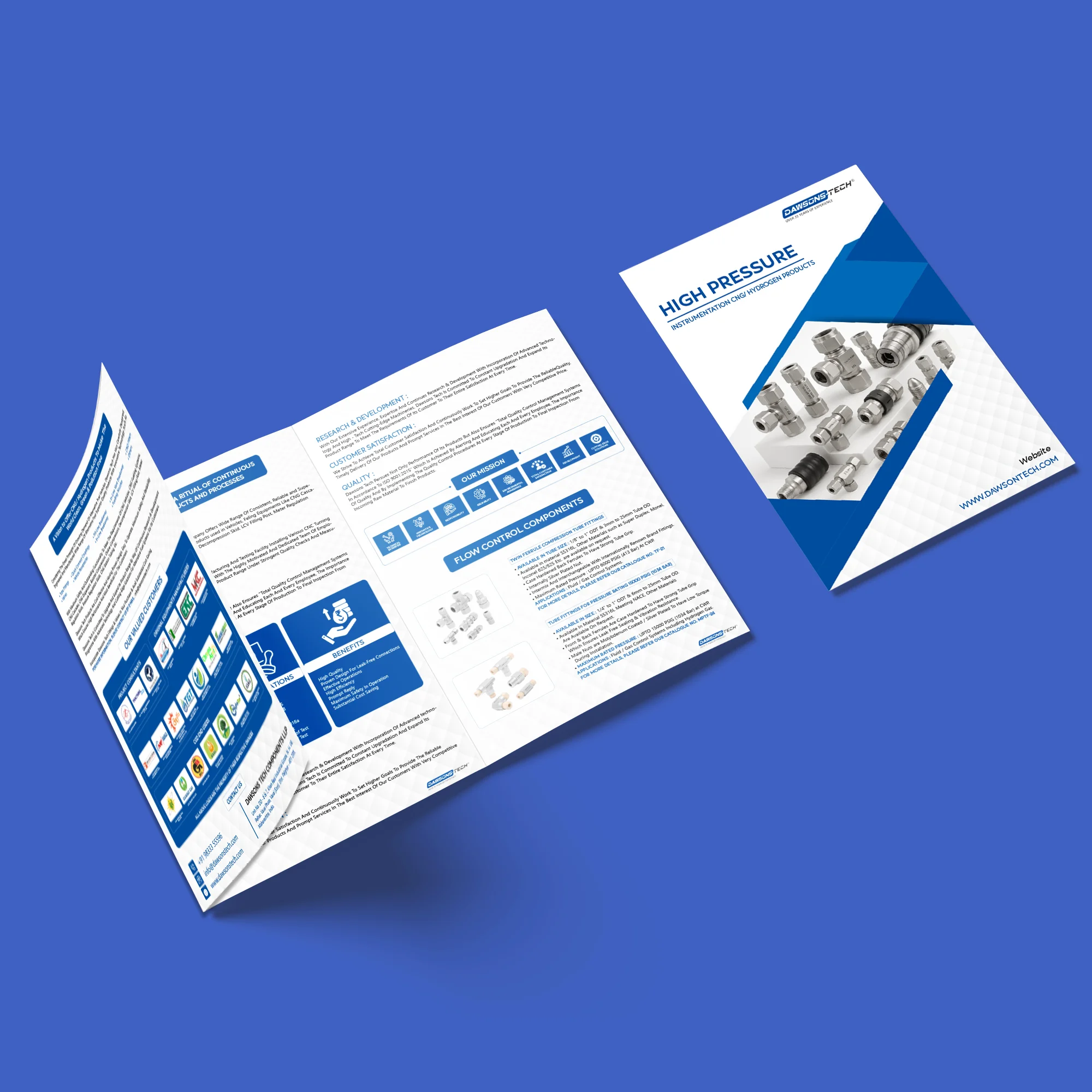 Dawsons Tech High Pressure Instrumentation Brochure Design