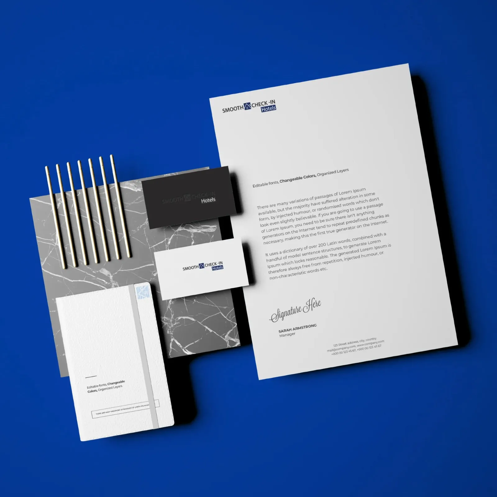 Smooth Check-In Hotels Corporate Brand Identity and Stationery Design