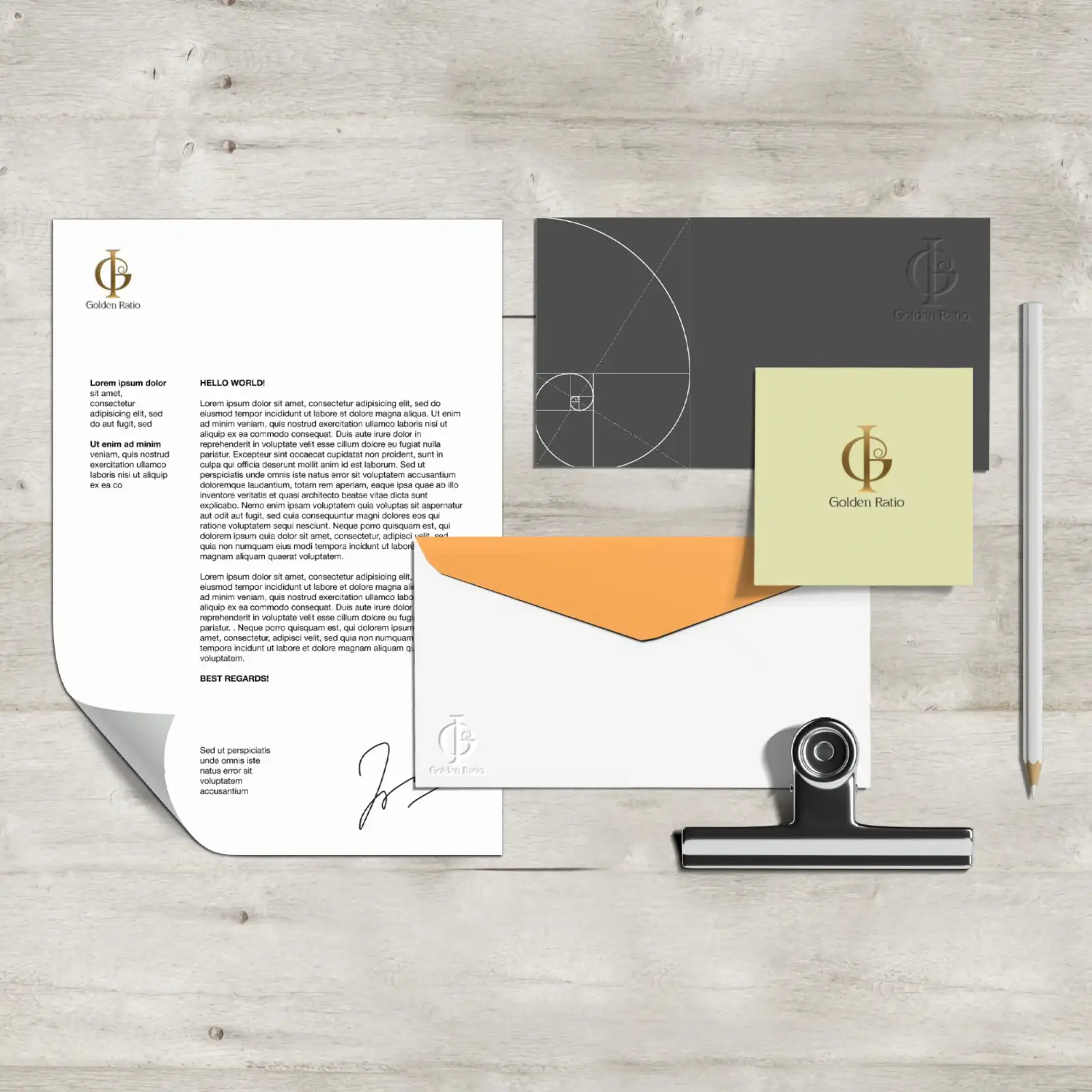 Golden Ratio Architectural Brand Identity and Stationery Design