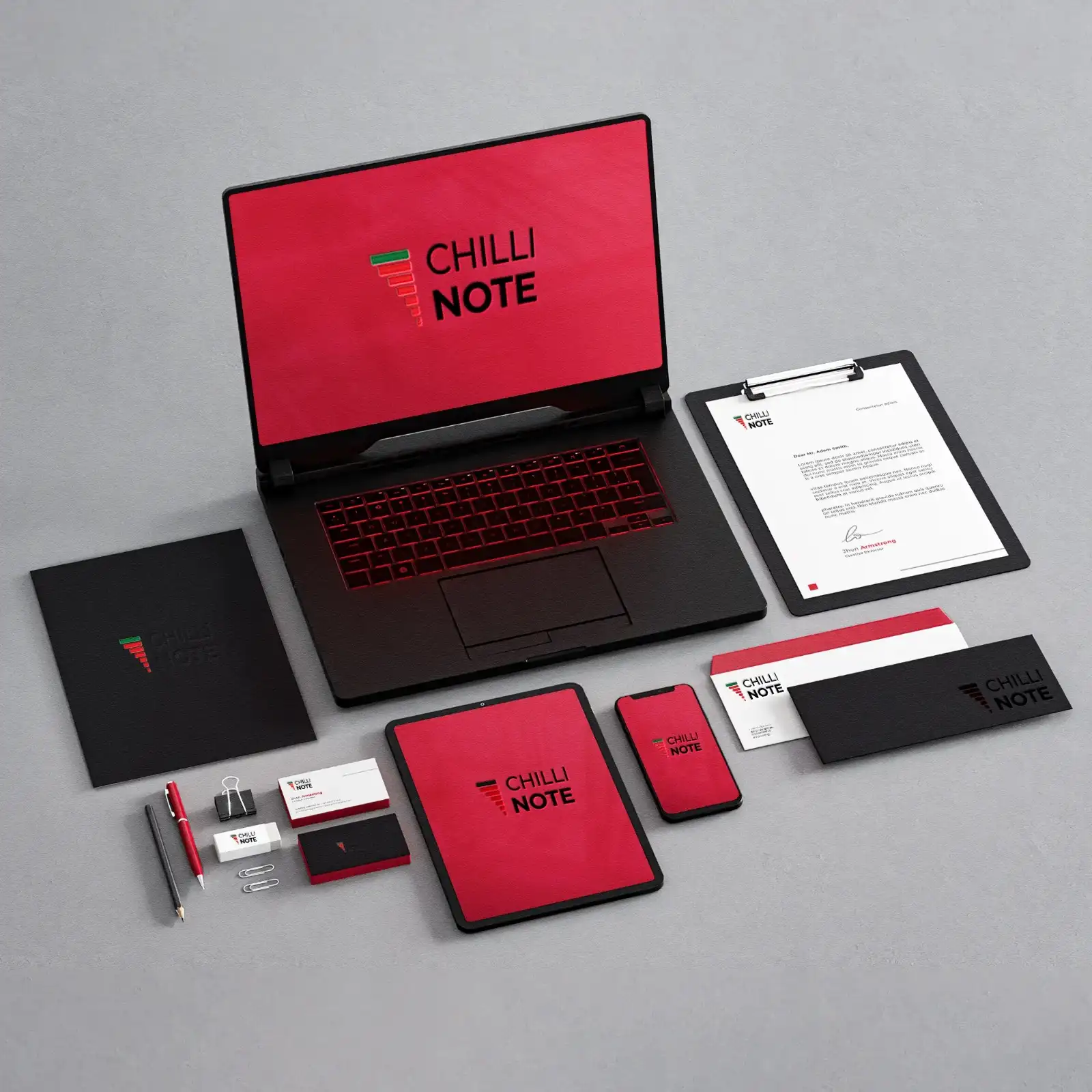 Chilli Note Corporate Brand Identity and Stationery Design