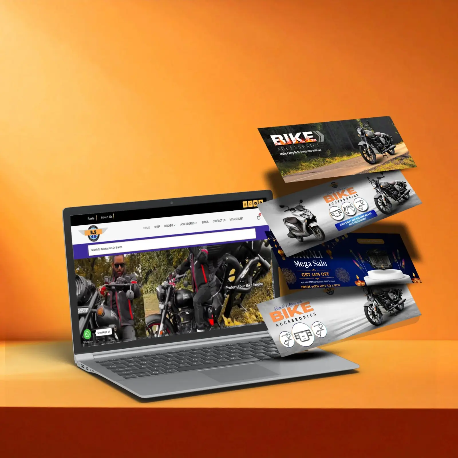 BS Auto Accessories Banner Design Mockup