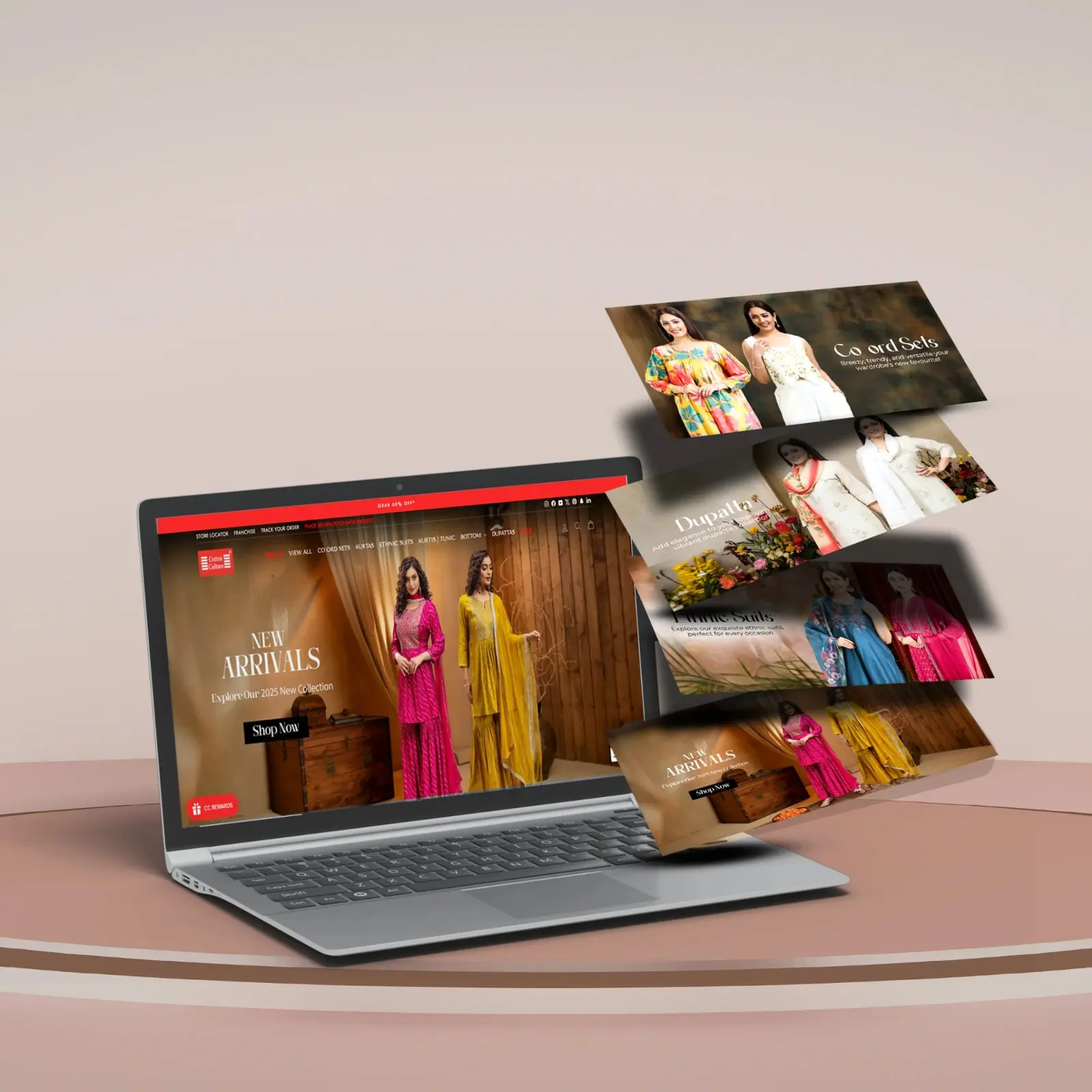 Cotton Culture Fashion Banner Design Mockup