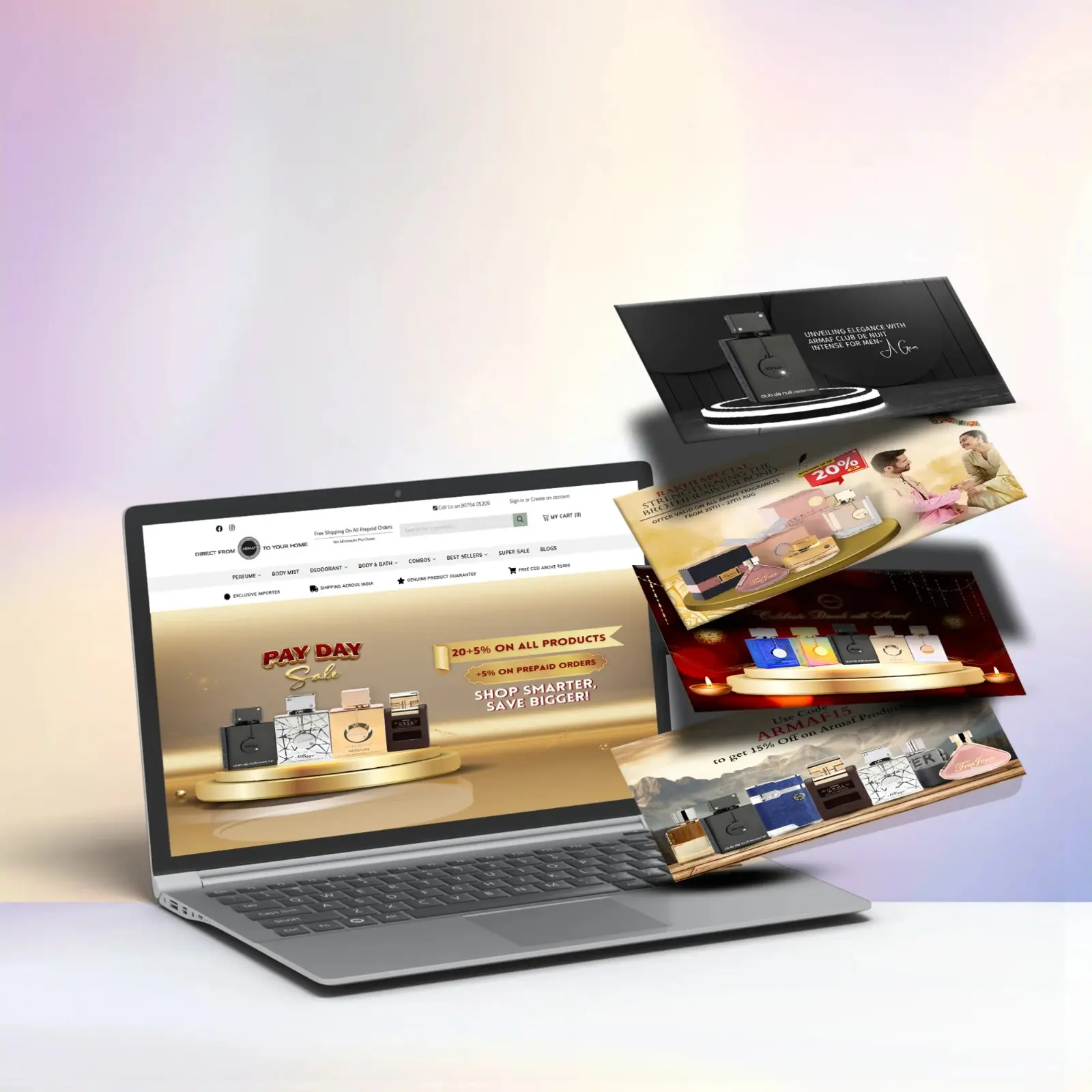 Armaf Perfume Promotional Banner Design Mockup