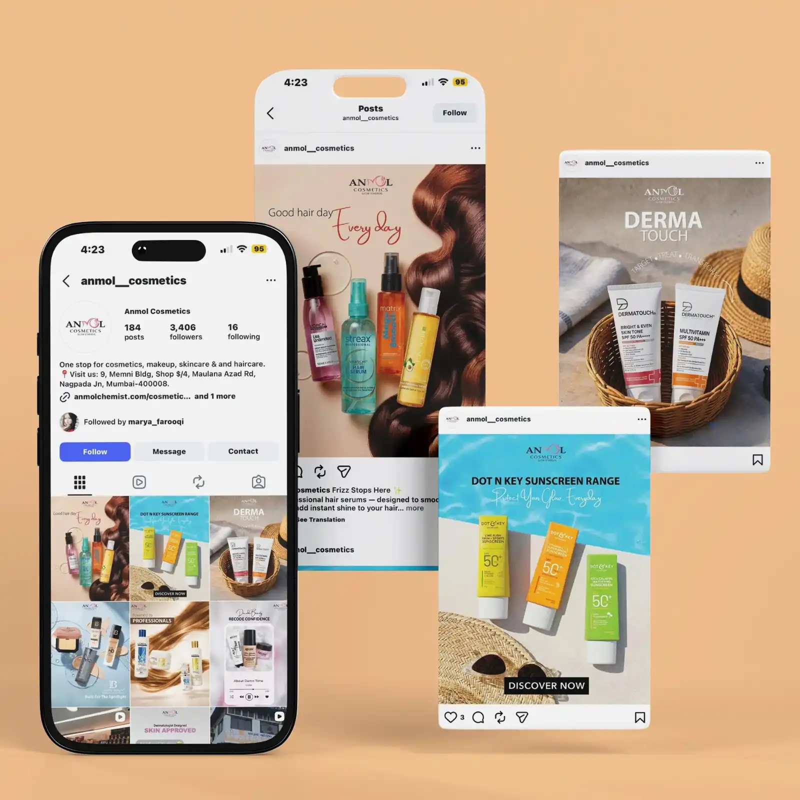 Anmol Cosmetics Beauty Product Social Media Post Design Mockup