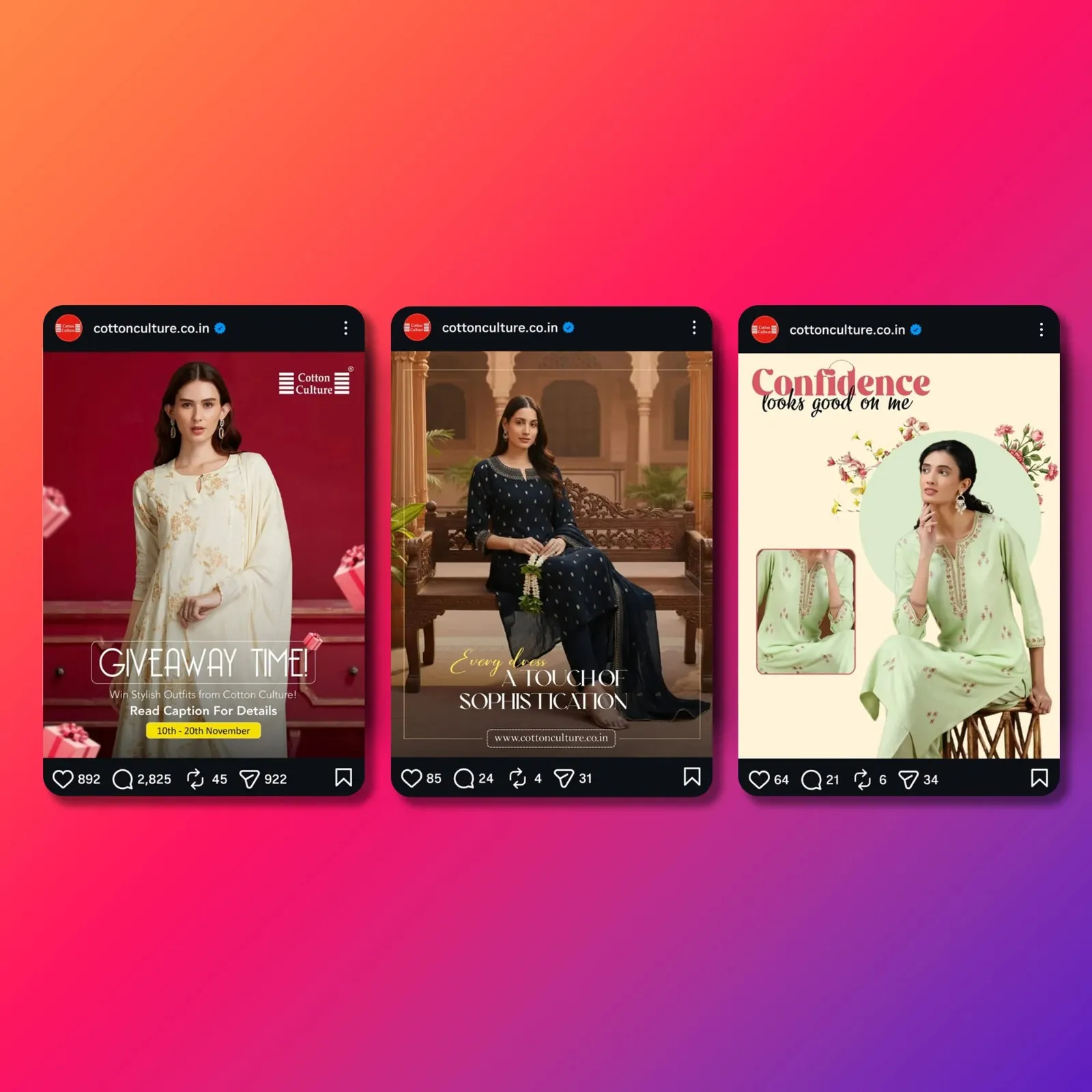 Cotton Culture Fashion Social Media Campaign Post Design